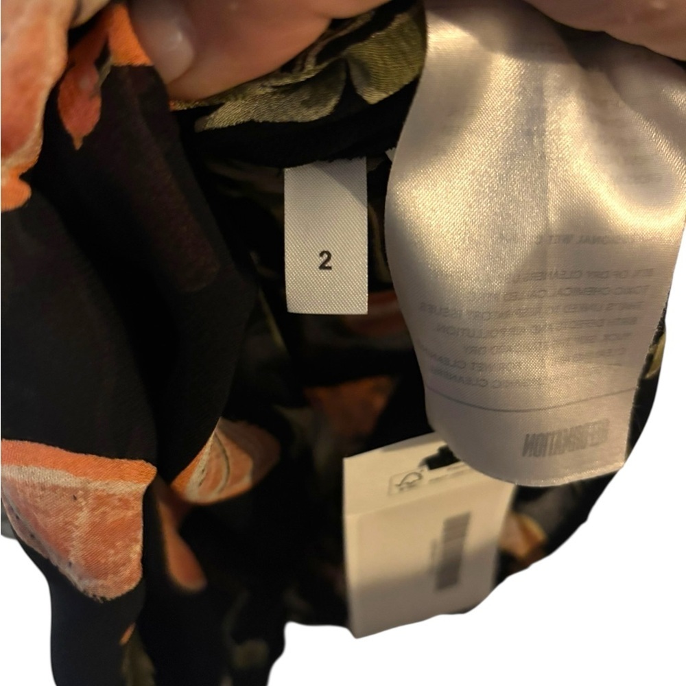Reformation | Tamara Fruitcake Dress | Black with oranges π | Size 2 - Picture 14 of 14